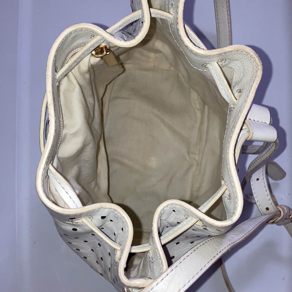 Barneys  New York Crossbody Leather Bucket Bag - Picture 9 of 9